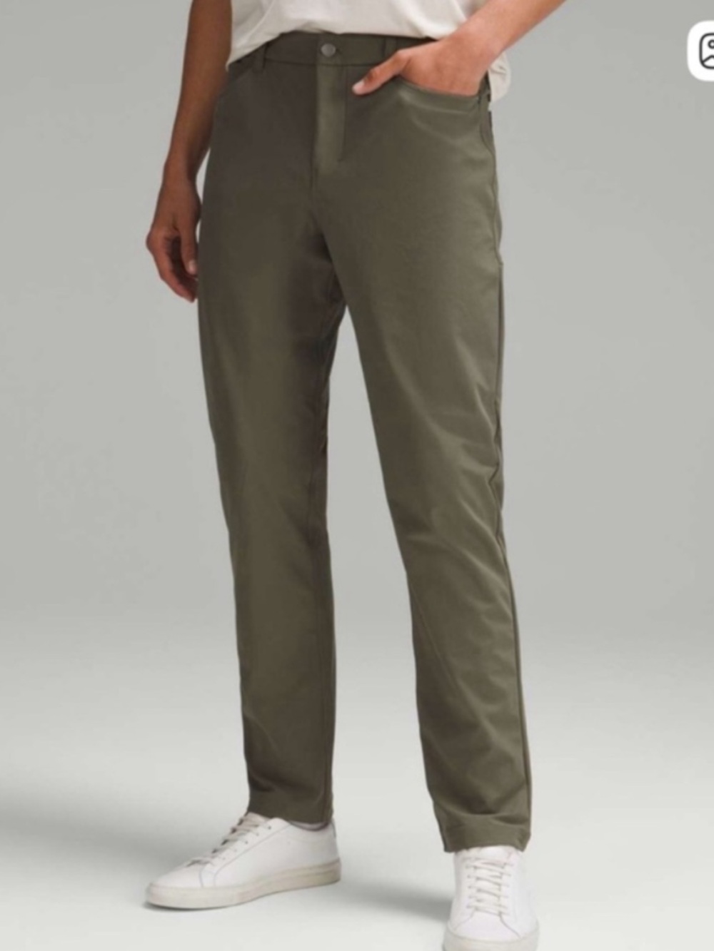 Lululemon ABC Pant Slim 5-Pocket Warpstreme Olive Green Reflective